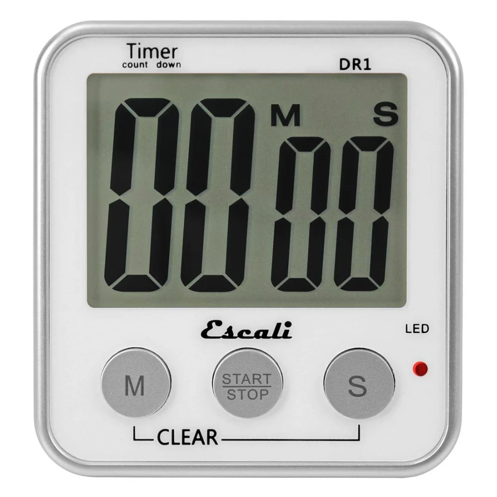 Escali Extra Large Display Kitchen Timer, White