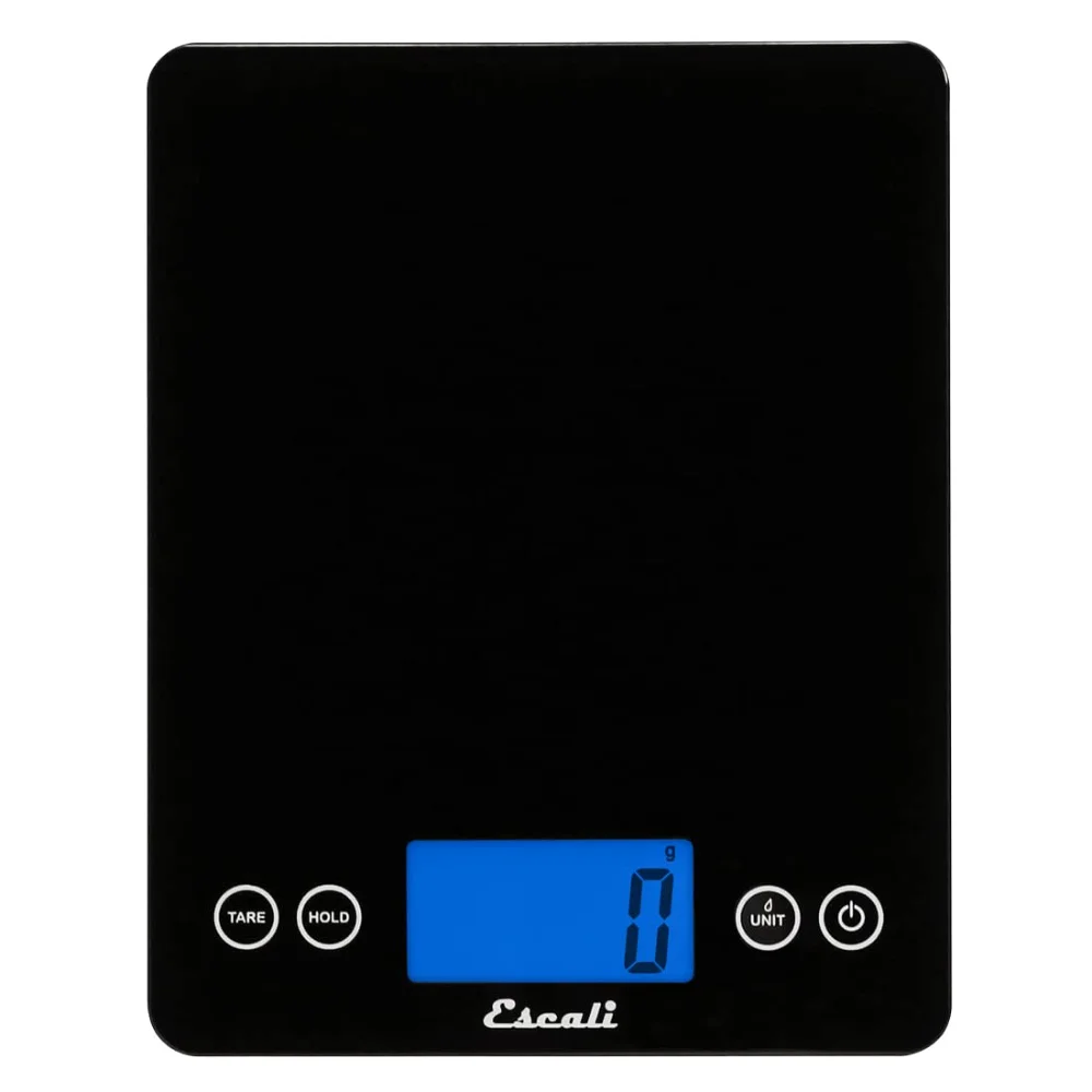 Escali ArtiXL Extra Large Glass Kitchen Scale, 22 lb, Black