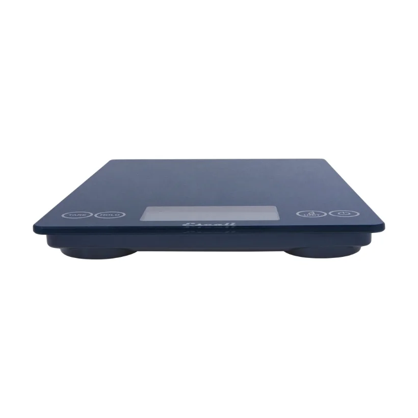 The Arti glass platform in blue mirage, three quarters of an inch tall