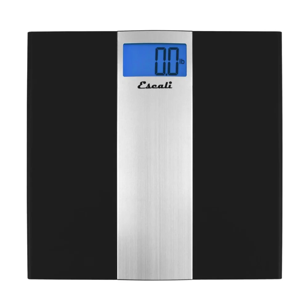 Escali Ultra Slim Bathroom Scale, 400 lb, Black